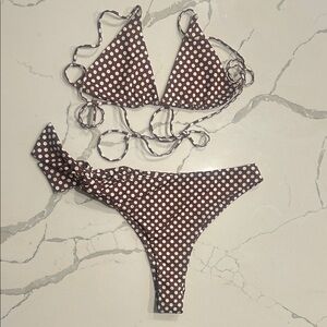 Tan Lines Brown Polka Dot Bikini Set